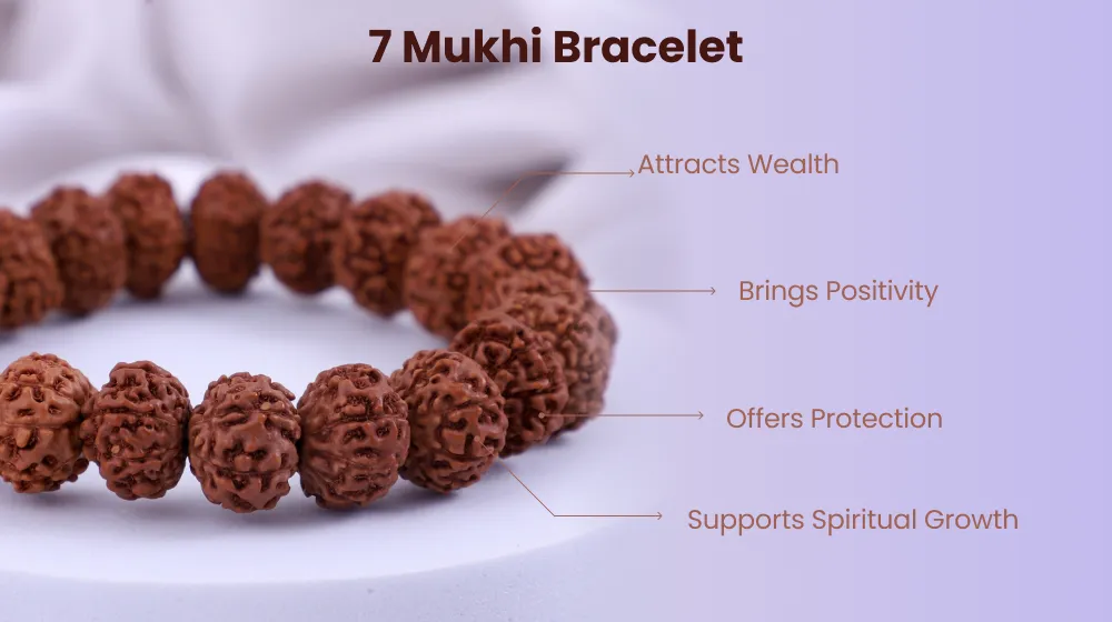 Certifed 7 Mukhi Rudraksha Bracelet | Protection